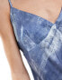 Vero Moda low back satin mini dress co-ord in denim print