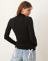 YAS wool mix high neck top in black