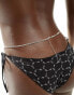 ASOS DESIGN belly chain with crystal cupchain and faux pearl design in silver tone