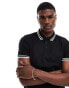 ASOS DESIGN tipped pique polo shirt in black