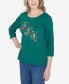 Petite Classics Birds with Hats Detailed Crew Neck Top