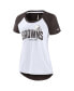 Women's White, Brown Cleveland Browns Back Slit Lightweight Fashion T-shirt