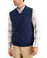 Men's Solid V-Neck Sweater Vest, Created for Macy's