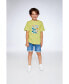 Boy Organic Cotton T-Shirt With Sneaker Print Lime - Toddler|Child