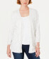 Karen Scott Women's Petite Open Front Cardigan Winter White Neps PP