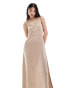 & Other Stories midaxi slip dress with lace trim detail in light beige