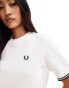 Fred Perry t-shirt in white with contrast cuff