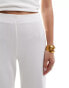 Mango straight leg co-ord trousers in white