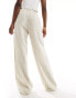 Threadbare linen blend trousers in stone with elasticated waist