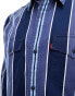 Levi's stripe relaxed fit western denim shirt in navy