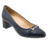 Trotters Kenzie T2259-400 Womens Blue Leather Slip On Pumps Heels Shoes 11