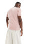 ASOS DESIGN muscle lightweight knitted rib polo t-shirt in pink