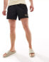 Armani EA7 gold logo swim shorts in black