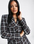 ASOS DESIGN 70s double breasted suit blazer in check