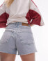 Topshop Petite comfort stretch denim short in bleach