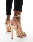 Steve Madden Slayed embellished strap heeled sandals in rose gold