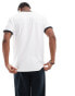 French Connection textured ringer t-shirt in white & navy