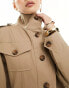 River Island cropped trench jacket in beige