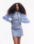 ASOS DESIGN denim bandeau mini dress in bromo wash