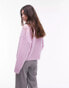 Topshop knitted boxy boucle jumper in lilac