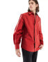 ASOS DESIGN regular shirt with blouson sleeve in taffeta in red