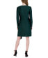 Women's Pleated Faux-Wrap Long-Sleeve Dress