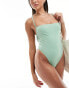 Free Society square neck swimsuit in sage green