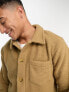 Threadbare borg button up shacket in camel