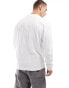 Hollister logo heavyweight boxy fit long sleeve t-shirt in white