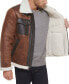 Men's Faux Leather Shortie Rancher Jacket with Fleece Accents