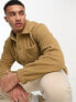 Threadbare borg button up shacket in camel