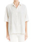 Max Studio High-Low Oversized Linen-Blend Shirt Women's