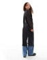 Noisy May tie front maxi cardigan in black