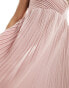 YAS Bridesmaid plisse one shoulder maxi dress in pink - PINK