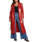 Women's Faux-Leather Belted Trench Coat