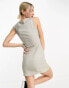 COLLUSION glitter vest mini dress in silver