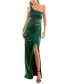 Juniors' Satin One-Shoulder Gown