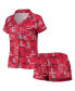 Женская пижама Concepts Sport Womens Red St. Louis Cardinals Flagship Allover Print Top and Shorts Sleep Set