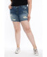 Plus Size Denim Mid Rise Shorts