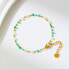 Fine gold-plated bracelet with green beads