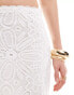 4th & Reckless broderie lace maxi skirt co-ord in white