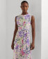 Women's Floral Belted Bubble Crepe Dress