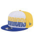 Men's White/Royal Golden State Warriors Throwback Gradient Tech Font 9FIFTY Snapback Hat