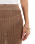 COLLUSION textured knitted maxi skirt in taupe