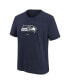 Big Boys College Navy Seattle Seahawks Logo T-shirt