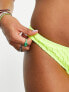 COLLUSION textured high leg bikini bottom in neon yellow