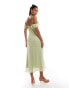 Style Cheat cowl neck cami maxi dress with gold flecks in sage