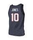 Men's Threads Mac Jones Heathered Navy New England Patriots Player Name and Number Tri-Blend Tank Top