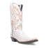 Dingo Outlaw Embroidered Ostrich Print Snip Toe Cowboy Mens White Casual Boots