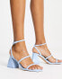 ALDO Miran block heel sandals in light blue patent